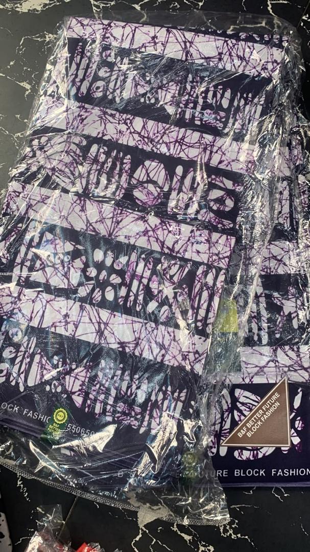 Purple & Black Abstract Batik — 6 yards