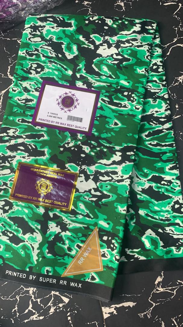 Green Camo Wave RR Wax — 6 yards