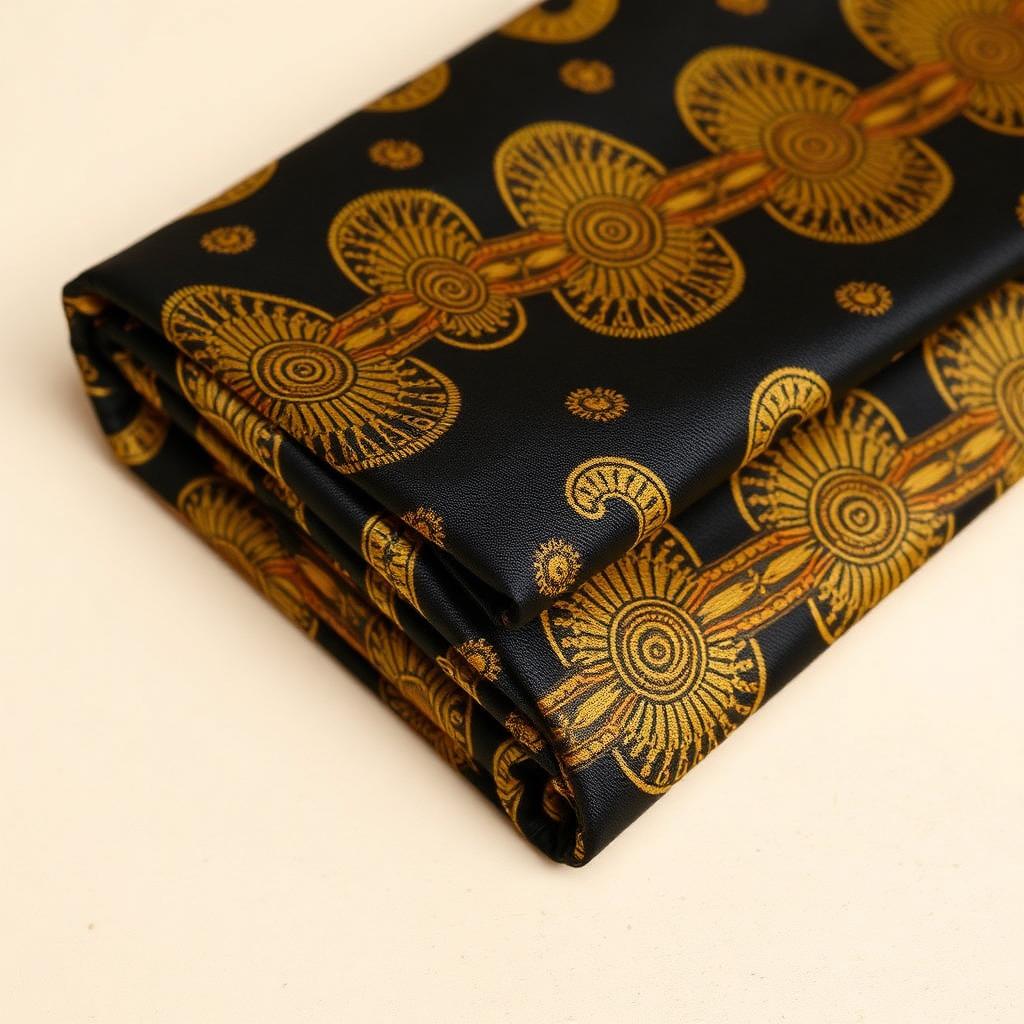 Black & Gold Ankara Wax Print — 6 yards